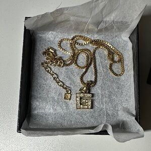 Authentic Givenchy G-Logo Rhinestone Necklace